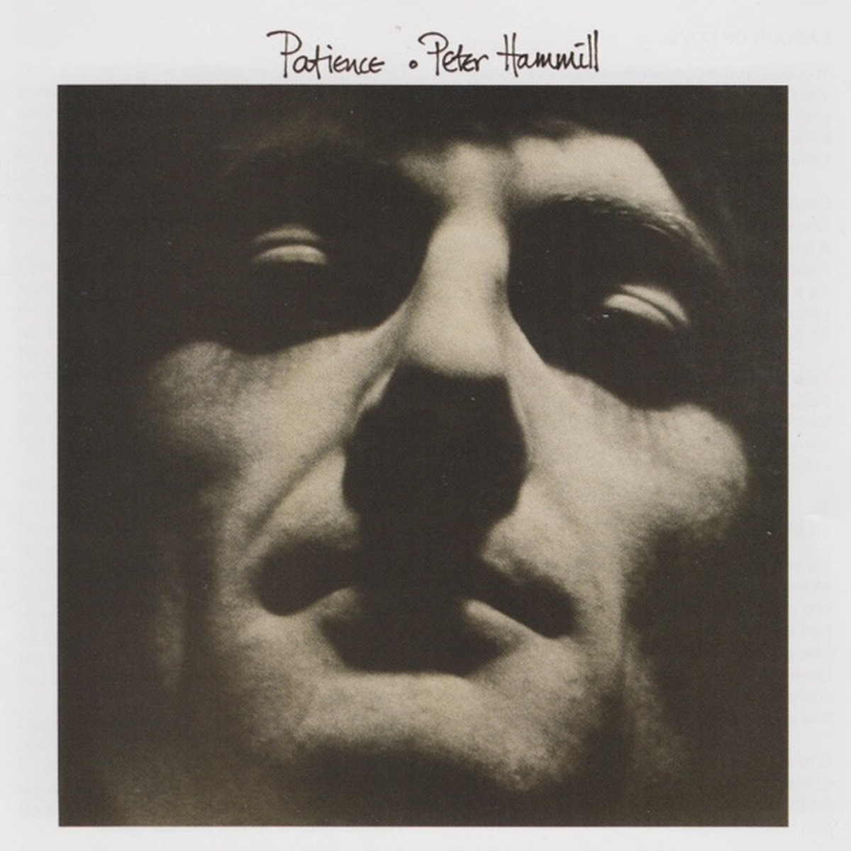 Patience by Peter Hammill album cover
