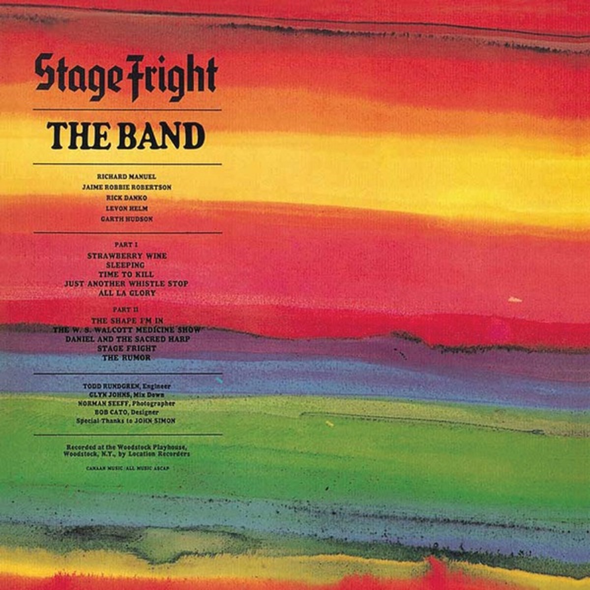 Stage Fright by The Band album cover